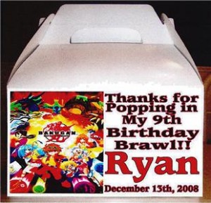 Personalized Birthday Party Favors on Custom Personalized Bakugan Party Favor Boxes   Thepartyanimal Blog