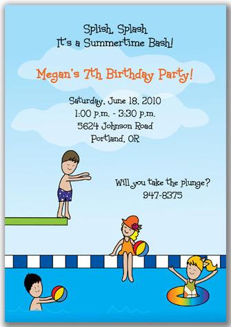 Pool Party Invitations on Custom Personalized Pool Party Invitations   Thepartyanimal Blog