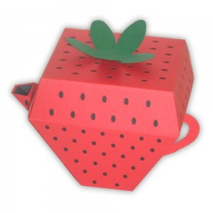 Strawberry Teapot Paper Party Favor Box