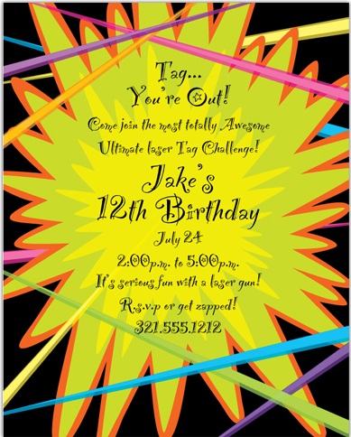 Party Invitations on Very Cool Laser Tag Birthday Party Invitations   Thepartyanimal Blog