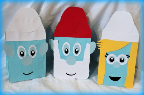 Craft Ideas Supplies on These Handmade Smurf Party Favor Bags Are Beyond Adorable And A Fun