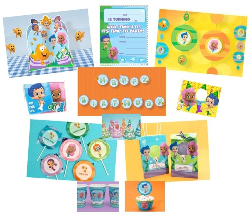 Birthday Cake Decorations on Can Print Them All Here  Free Printable Bubble Guppies Party Supplies