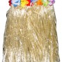 Child Size Natural Hula Skirt trimmed with Colorful Flowers
