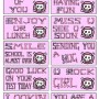FREE Printable Pink Skull Lunch Box Notes for Girls