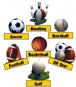 Click on the Photo to order your Sport Theme Cake Candles